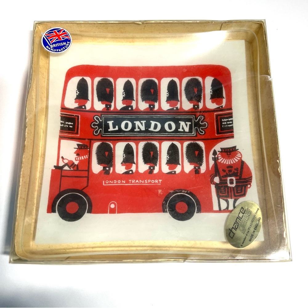 Vintage Kenneth Townsend Chance Glass Sights of London Souvenir Trinket Tray
